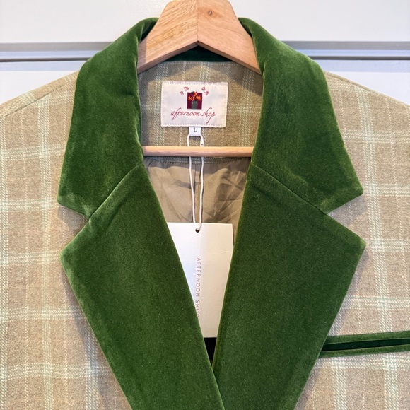 BNWT Two-Tone Plaid Wool Blend Blazer w/ Shoulder Pads, Parisian, Vintage, Sz M - Picture 9 of 16